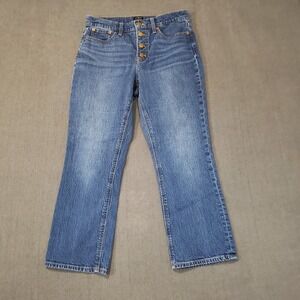 J.Crew Jeans Womens Size 28 Mid Rise Flare Crop Button Fly